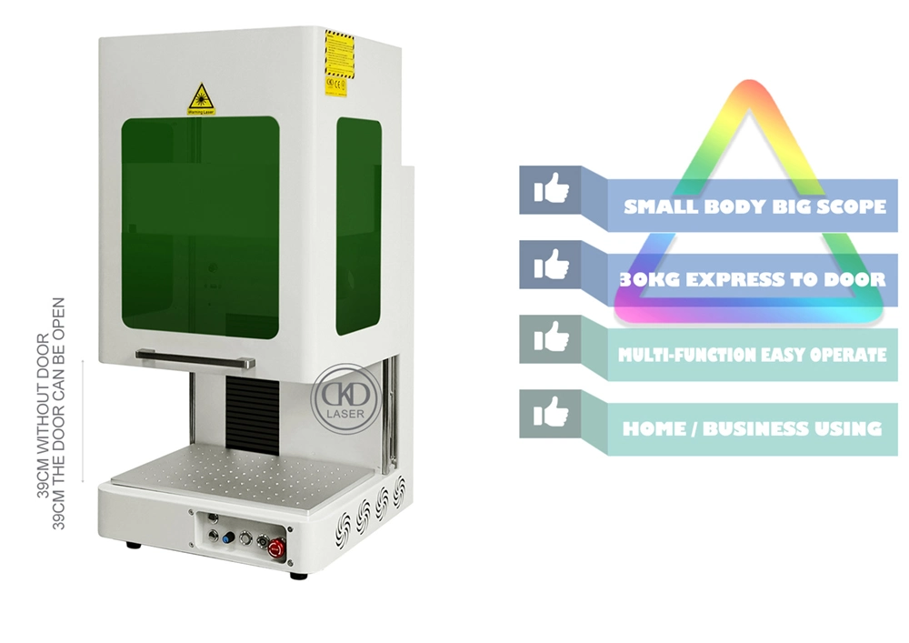 30kg Mini Enclosed Automatic Focusing Laser Logo Marking Machinery on Yeti Cup