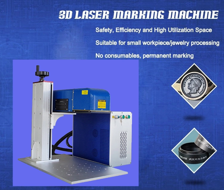 3D Dynamic Focus Mopa 100W Color Fiber Laser Marking Machine for Color Black Deep Marking on Metal Laser