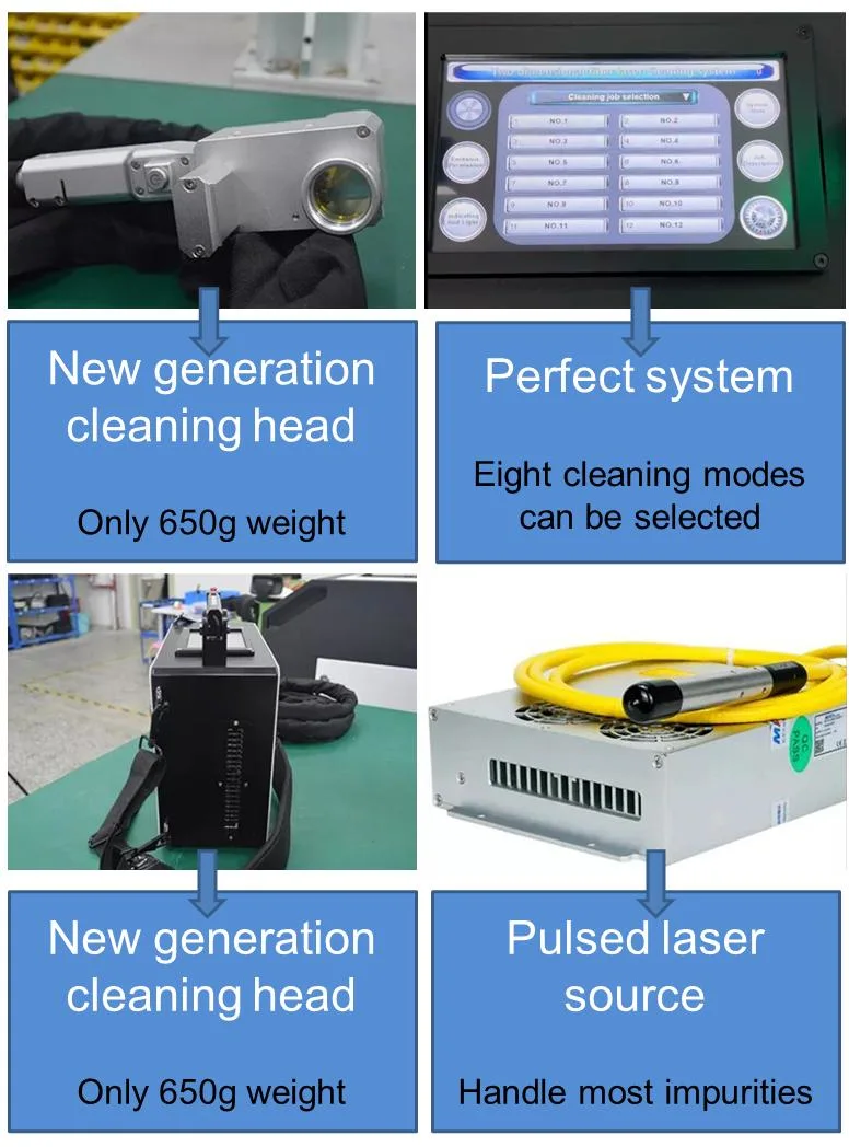 Pulsed Laser Cleaning Machine for Backpack Oxide Paint Rust Removal 50W 100W 200W